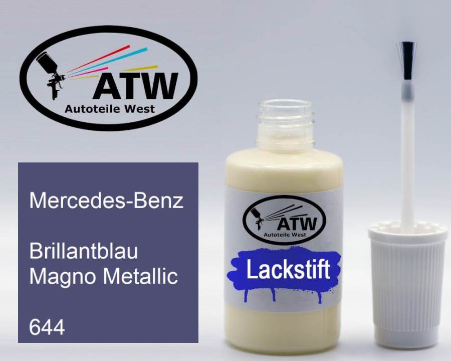 Mercedes-Benz, Brillantblau Magno Metallic, 644: 20ml Lackstift, von ATW Autoteile West.